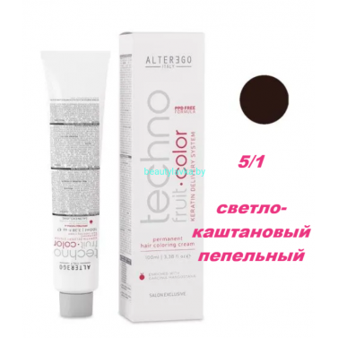 Краска Alter Ego Tehnofruit color 5.1 светло-каштановый пепельный 100 мл
