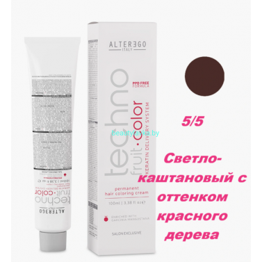 Краска Alter Ego Tehnofruit color 5.5 светло-каштановый с оттенком красного дерева 100 мл