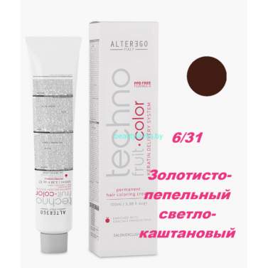 Краска Alter Ego Tehnofruit color 6.31 золотисто-пепельный светло-каштановый 100 мл