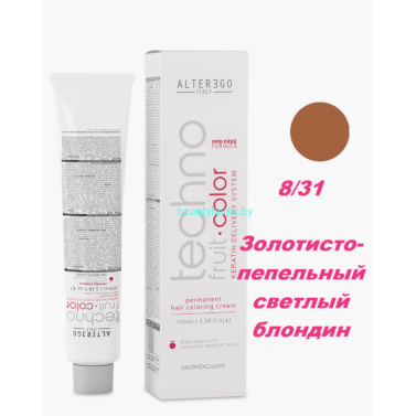 Краска Alter Ego Tehnofruit color 8.31 золотисто-пепельный светлый блондин 100 мл