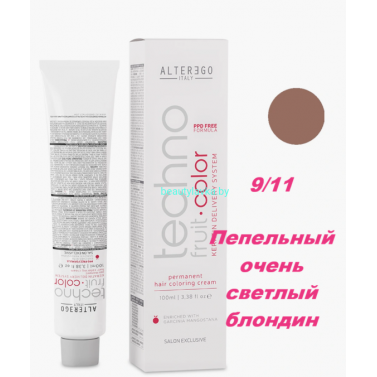 Краска Alter Ego Tehnofruit color 9.11 пепельный очень светлый блондин 100 мл