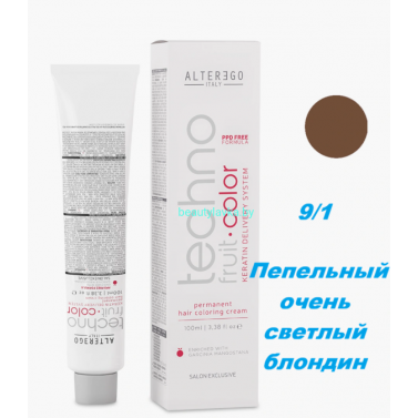 Краска Alter Ego Tehnofruit color 9.1 пепельный очень светлый блондин 100 мл
