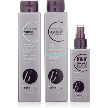 Комплект b3 COLOUR CARE Trio (шампунь 350мл+кондиционер 350мл+ионный закрепитель цвета 140мл) Brazilian Blowout
