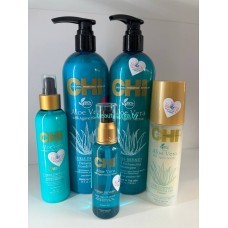 CHI Набор ALOE VERA Шампунь + Кондиционер + Масло + Увлажняющий крем-стайлинг для укладки волос  + Несмываемый кондиционер