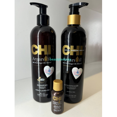 Набор восстанавливающий Chi Argan Oil шампунь + кондиционер по 340 мл + масло 15 мл