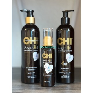 Набор восстанавливающий Chi Argan Oil шампунь + кондиционер по 340 мл + масло 89 мл