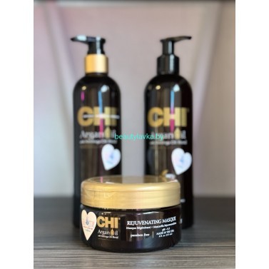 Набор восстанавливающий шампунь + кондиционер Chi Argan Oil по 340 мл + Маска Rejuvenating 237 мл