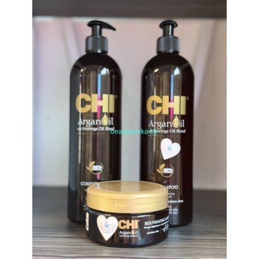 Набор восстанавливающий шампунь + кондиционер Chi Argan Oil по 739 мл + Маска Rejuvenating 237 мл