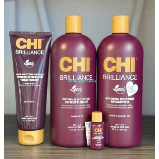 Набор восстанавливающий Chi Brilliance шампунь + кондиционер по 946 мл + маска 237 мл + сыворотка 15 мл
