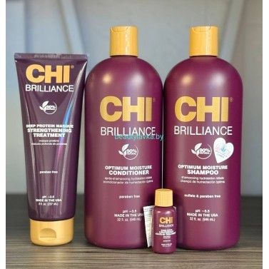 Набор восстанавливающий Chi Brilliance шампунь + кондиционер по 946 мл + маска 237 мл + сыворотка 15 мл