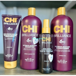 Набор восстанавливающий Chi Brilliance шампунь + кондиционер по 946 мл + маска 237 мл + сыворотка 177 мл