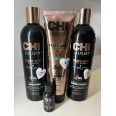 Набор CHI LUXURY BLACK SEED OIL - Увлажнение с маслом черного тмина шампунь 355 мл + кондиционер 355 мл + масло 15 мл + маска 148 мл