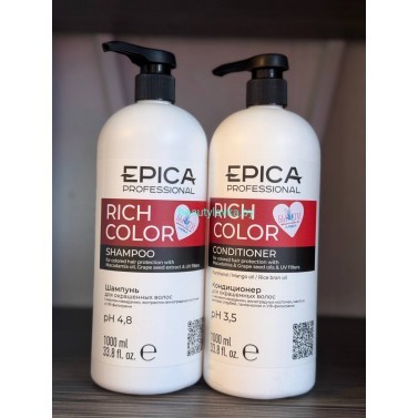 Набор для окрашенных Epica Professional Rich Color Шампунь и кондиционер по 1000 мл