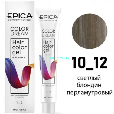 Гель-краска Epica Colordream 10.12 светлый блондин перламутровый 100 мл