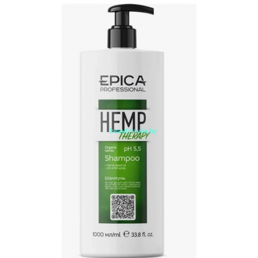 Шампунь Epika Hemp therapy Organic для роста волос с маслом семян конопли 1000 мл