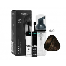 Краска-камуфляж ESTEL ALPHA 4/0 Шатен (Ампула с краской, оксигент 6%,пенообразователь)
