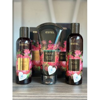 Набор ESTEL ROSE шампунь 250мл + бальзам200 мл + Цветочный гель-крем для душа ESTEL ROUGE 200 мл