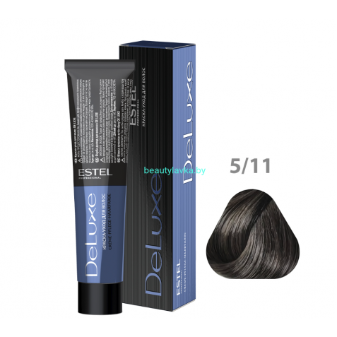 Краска-уход ESTEL De Luxe 5/11 светлый шатен пепельный интенсивный 60 мл