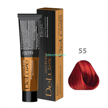Краска-уход ESTEL De Luxe 55 красный (High Flash) 60 мл