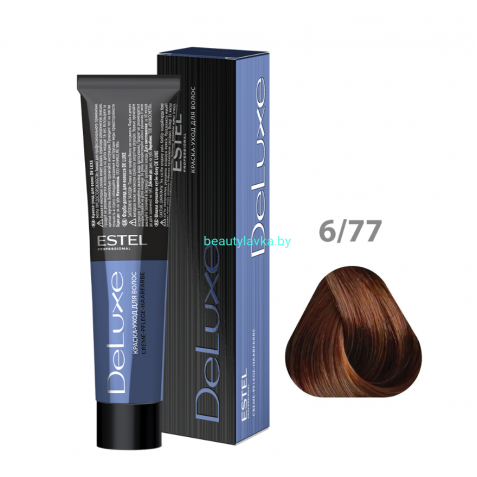Краска-уход ESTEL De Luxe 6/77 темно-русый коричневый интенсивный 60 мл