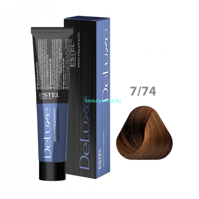 Краска-уход ESTEL De Luxe 7/74 русый коричнево-медный 60 мл
