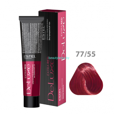Краска-уход ESTEL De Luxe 77/55 русый красный интенсивный (Extra Red)