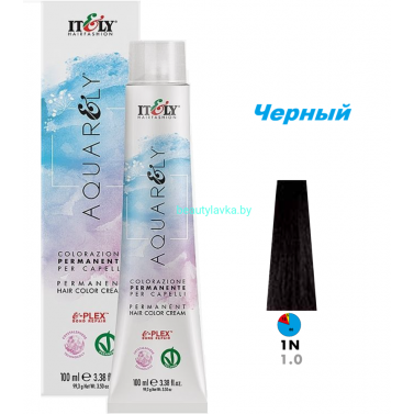 Кремообразный краситель Itely Aquarely E-plex комплексом 1.0 черный 100 мл