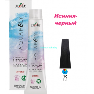 Кремообразный краситель Itely Aquarely E-plex комплексом 1.1 иссиня-черный 100 мл