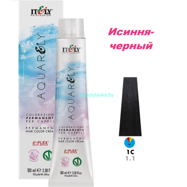 Кремообразный краситель Itely Aquarely E-plex комплексом 1.1 иссиня-черный 100 мл