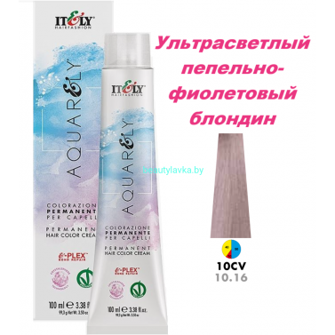 Кремообразный краситель Itely Aquarely E-plex комплексом 10.16 ультрасветлый пепельно- фиолетовый блондин 100 мл