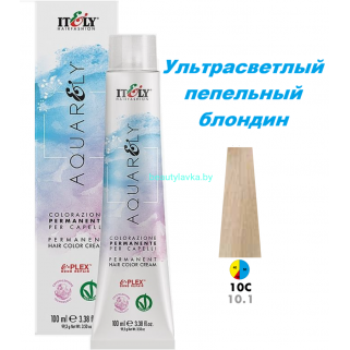 Кремообразный краситель Itely Aquarely E-plex комплексом 10.1 ультрасветлый пепельный блондин 100 мл