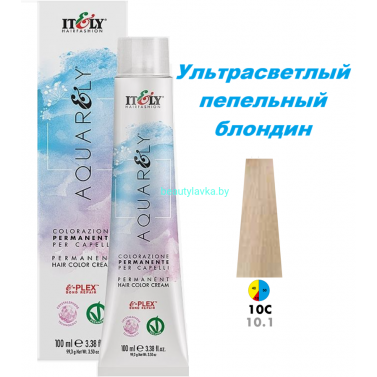 Кремообразный краситель Itely Aquarely E-plex комплексом 10.1 ультрасветлый пепельный блондин 100 мл