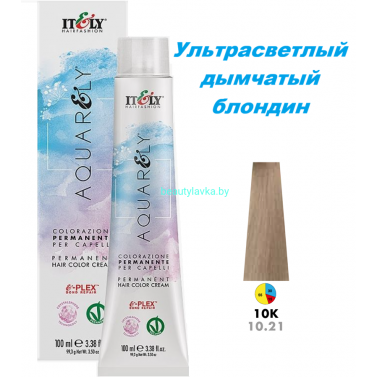 Кремообразный краситель Itely Aquarely E-plex комплексом 10.21 ультрасветлый дымчатый блондин 100 мл