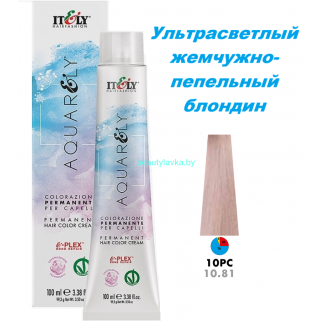 Кремообразный краситель Itely Aquarely E-plex комплексом 10.81 ультрасветлый жемчужно-пепельный блондин 100 мл