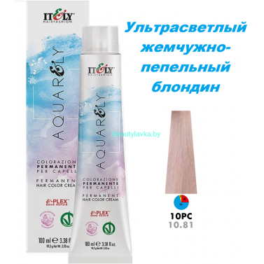 Кремообразный краситель Itely Aquarely E-plex комплексом 10.81 ультрасветлый жемчужно-пепельный блондин 100 мл