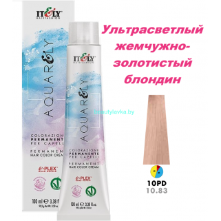 Кремообразный краситель Itely Aquarely E-plex комплексом 10.83 ультрасветлый жемчужно-золотистый блондин 100 мл