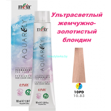 Кремообразный краситель Itely Aquarely E-plex комплексом 10.83 ультрасветлый жемчужно-золотистый блондин 100 мл