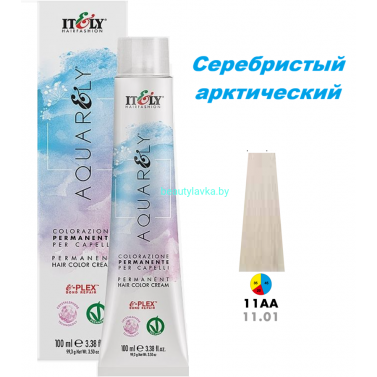 Кремообразный краситель Itely Aquarely E-plex комплексом 11.01 серебристый арктический 100 мл