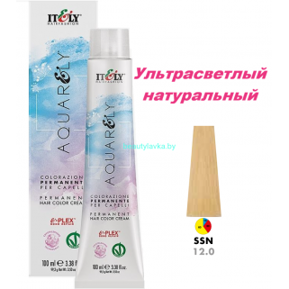 Кремообразный краситель Itely Aquarely E-plex комплексом 12.0 ультрасветлый натуральный 100 мл