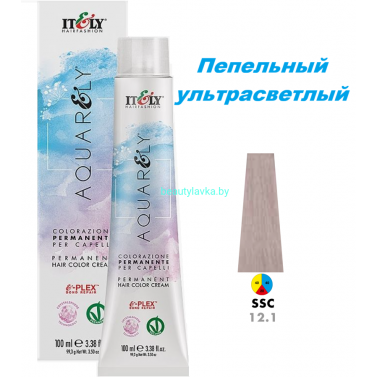 Кремообразный краситель Itely Aquarely E-plex комплексом 12.1 пепельный ультрасветлый 100 мл