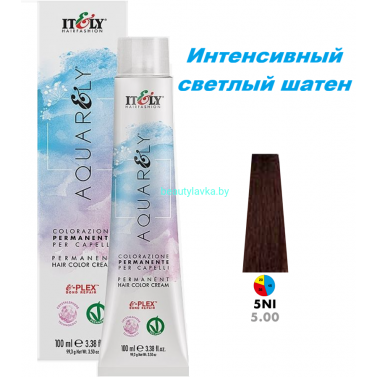 Кремообразный краситель Itely Aquarely E-plex комплексом 5.00 интенсивный светлый шатен 100 мл