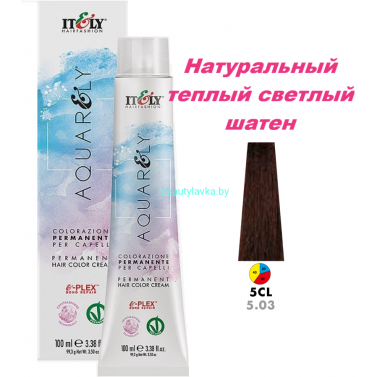 Кремообразный краситель Itely Aquarely E-plex комплексом 5.03 натуральный теплый светлый шатен 100 мл