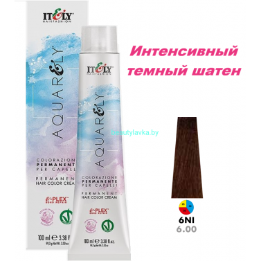 Кремообразный краситель Itely Aquarely E-plex комплексом 6.00 интенсивный темный шатен 100 мл