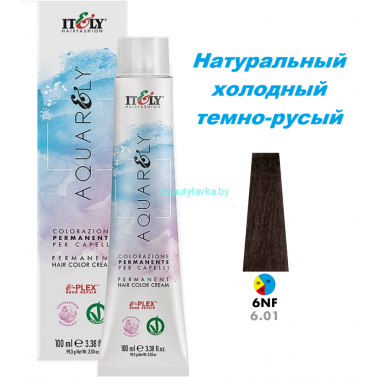 Кремообразный краситель Itely Aquarely E-plex комплексом 6.01 натуральный холодный темно-русый 100 мл
