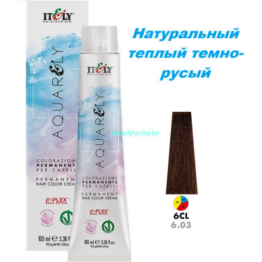 Кремообразный краситель Itely Aquarely E-plex комплексом 6.03 натуральный теплый темно-русый 100 мл
