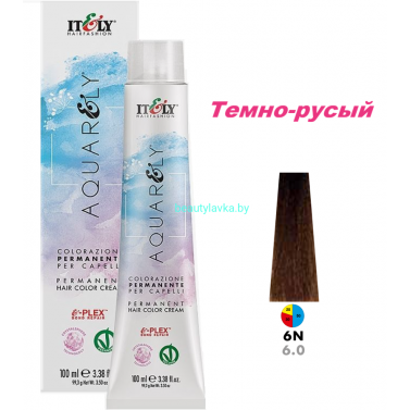 Кремообразный краситель Itely Aquarely E-plex комплексом 6.0 темно-русый 100 мл