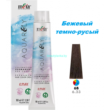 Кремообразный краситель Itely Aquarely E-plex комплексом 6.23 бежевый темно-русый 100 мл