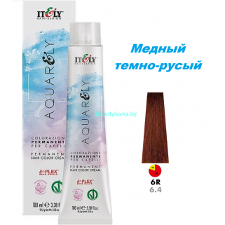 Кремообразный краситель Itely Aquarely E-plex комплексом 6.4 медный темно-русый 100 мл