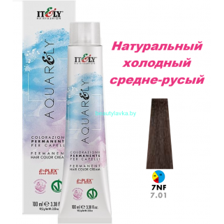 Кремообразный краситель Itely Aquarely E-plex комплексом 7.01 натуральный холодный средне-русый 100 мл