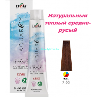 Кремообразный краситель Itely Aquarely E-plex комплексом 7.03 натуральный теплый средне-русый 100 мл